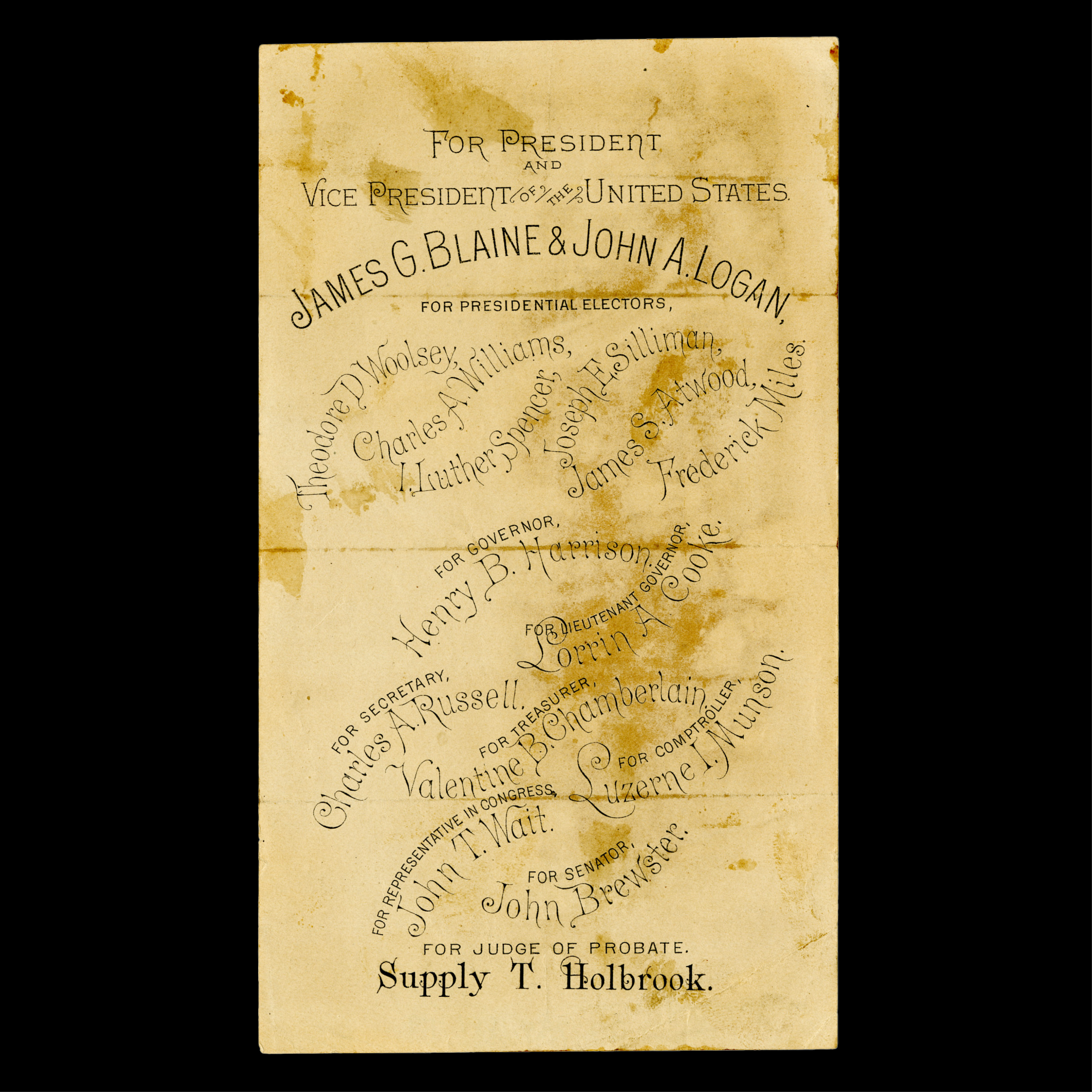 Ballot for the 1884 Presidential election (1884). National Museum of American History.