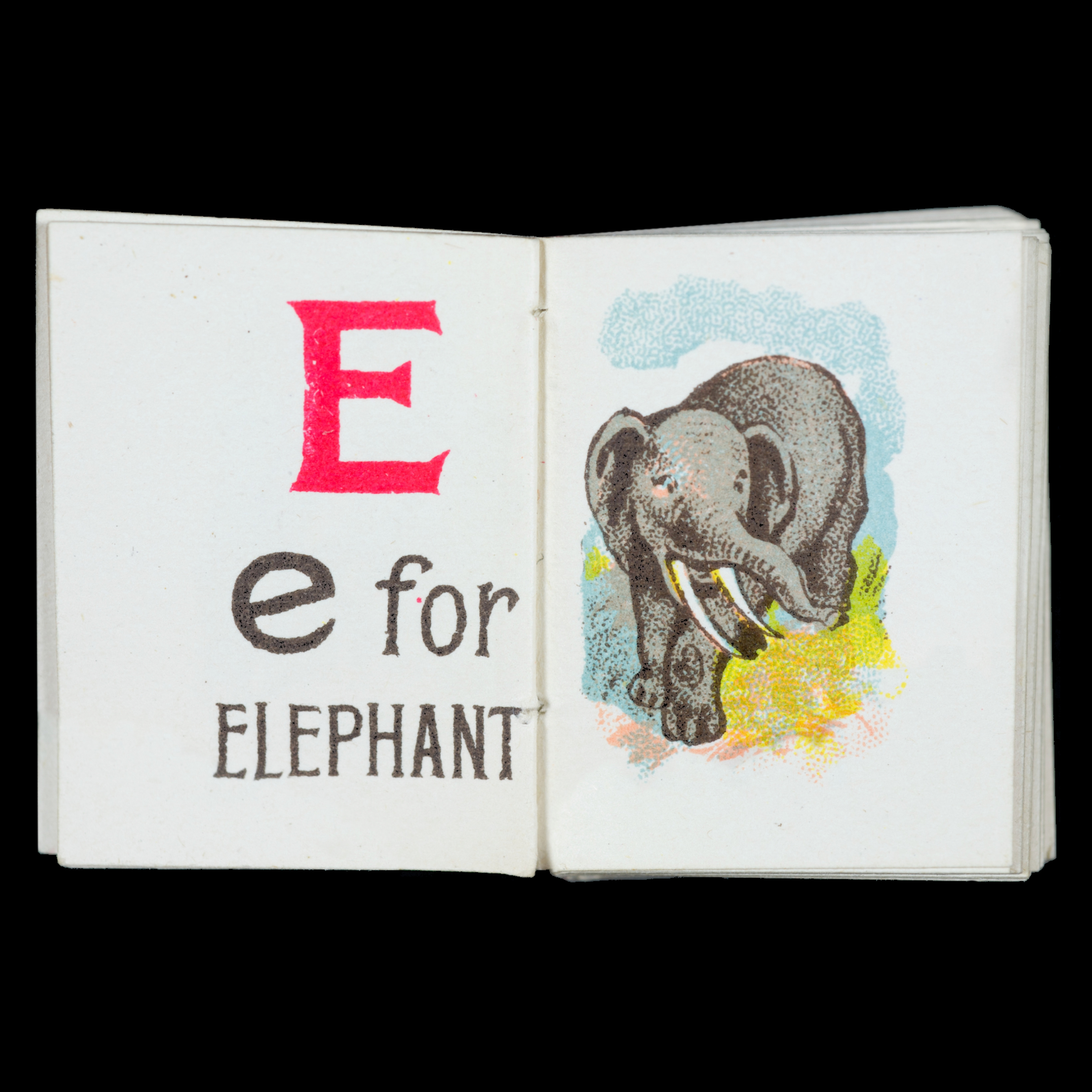 Opening of My tiny alphabet book, showing